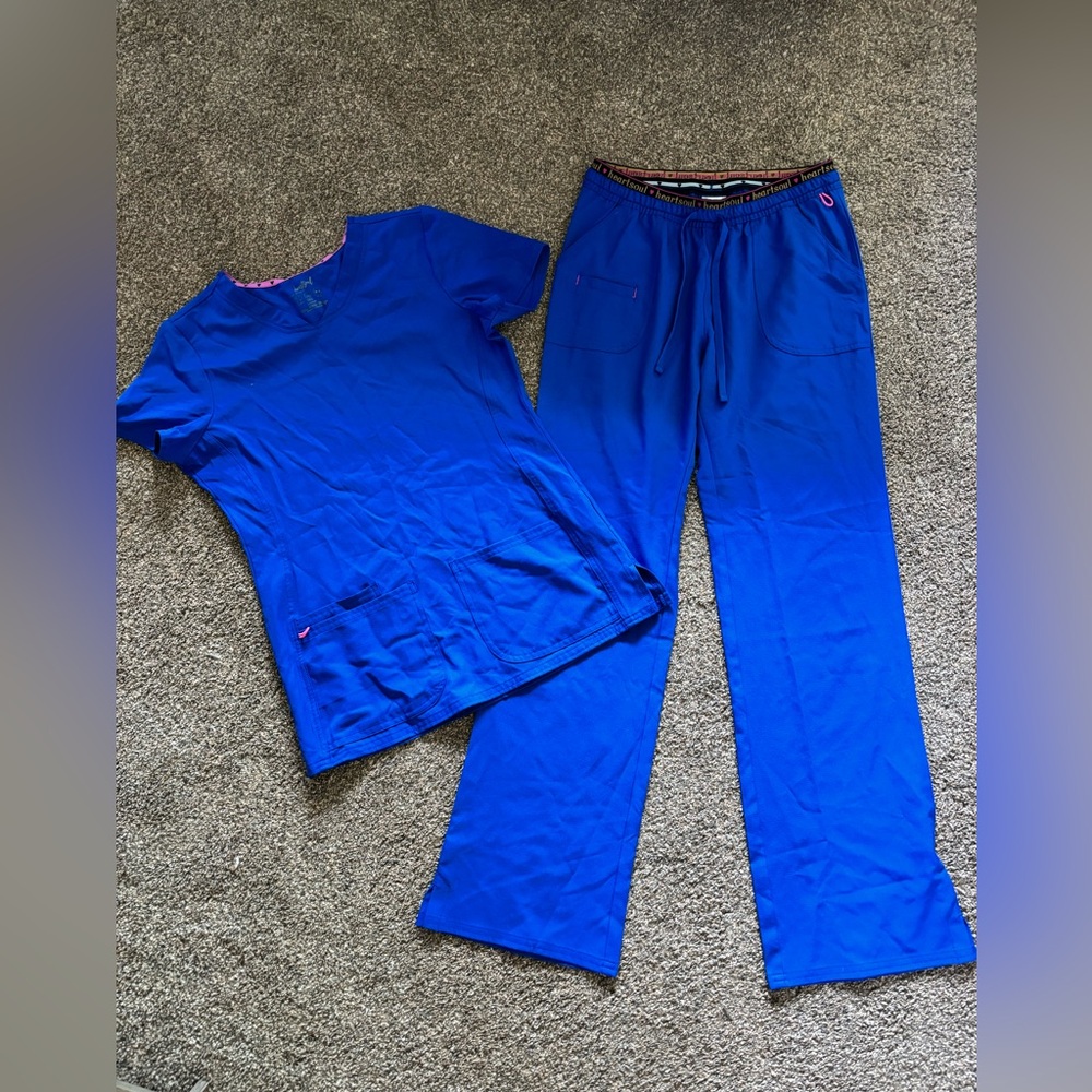Royal Blue Heart Soul Scrub Set